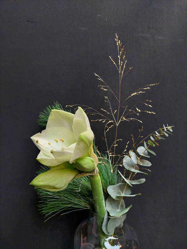 Witte amaryllis in vaas - Afbeelding 2